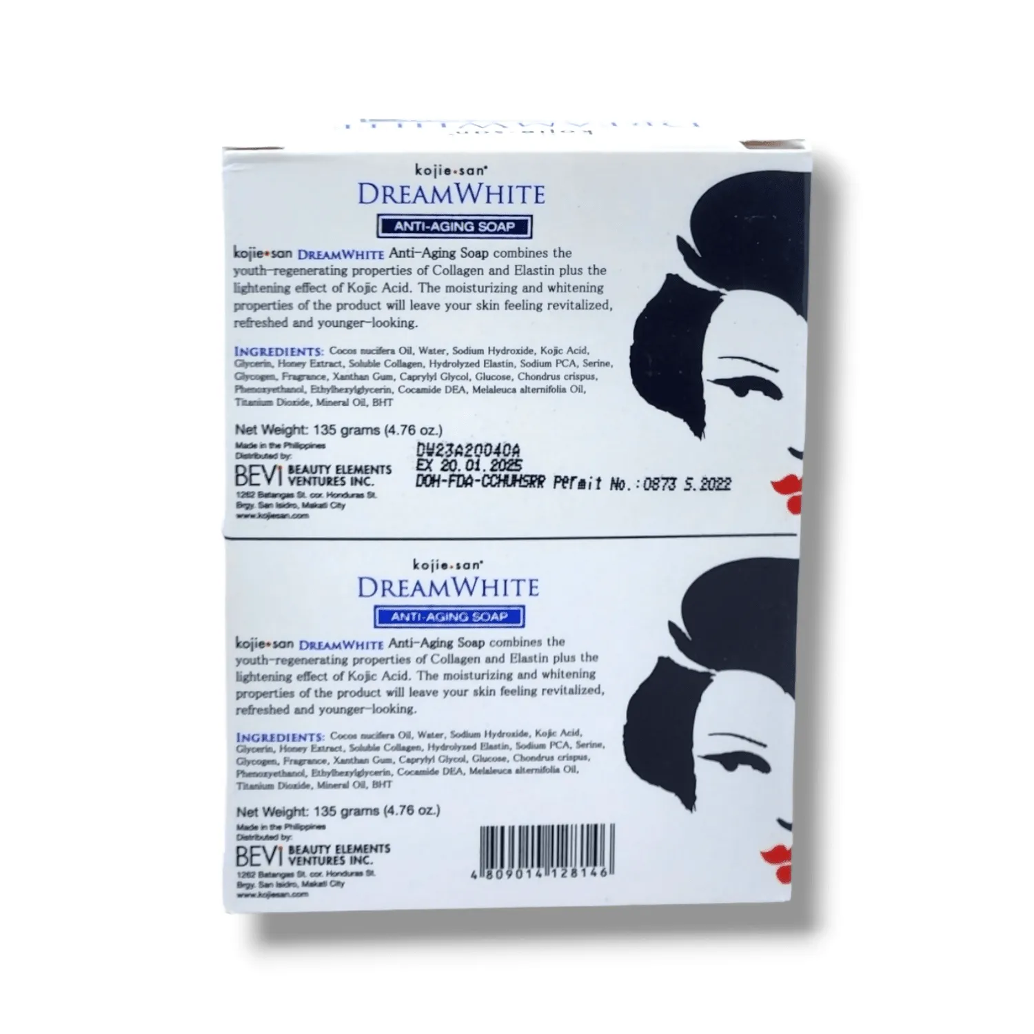 Kojie San Dream White Anti-Ageing Soap 135x2 (Pack Of 2, 135g Each)