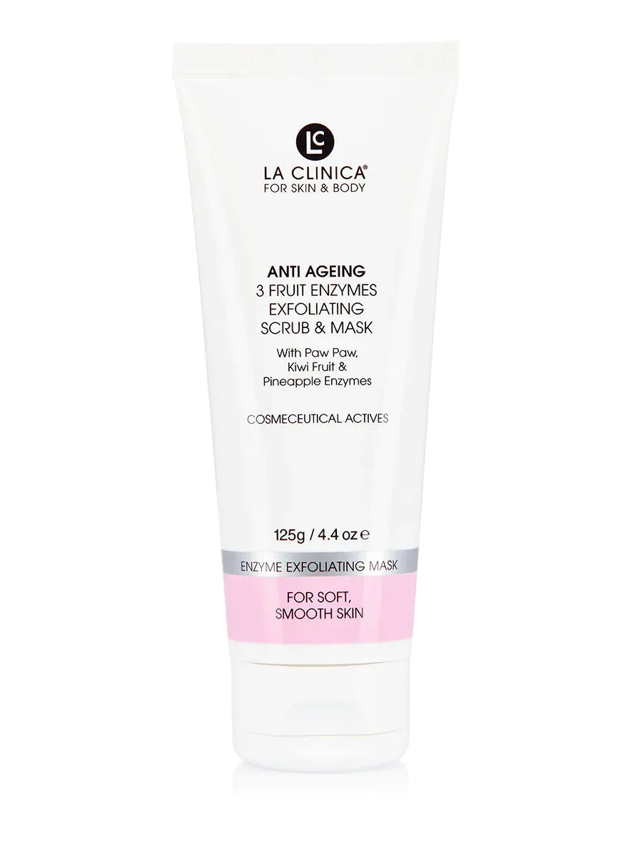 LA CLINICA Anti Ageing 3 Fruit Enzyme Exfoliating Scrub & Mask 125g