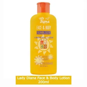 Lady Diana Face & Body Sunblock Whitening Lotion SPF 60 - 200ml