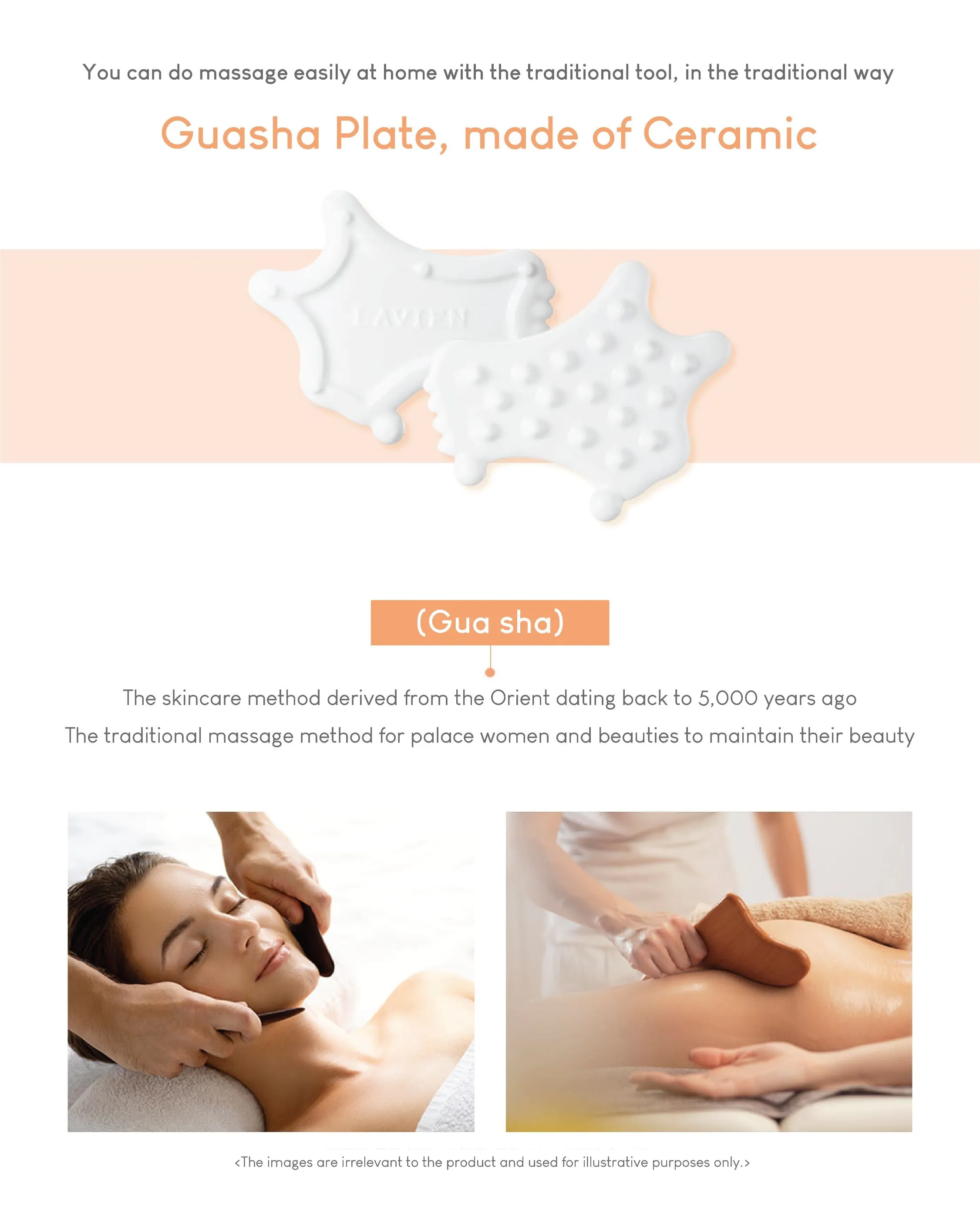 Lavien Gua Sha Ceramic Massage Plate