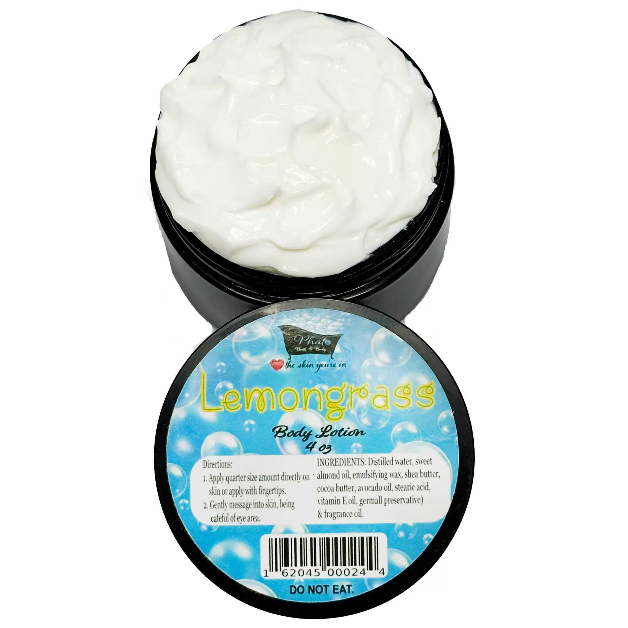 Lemongrass Organic Moisturizing Body Lotion Shea Cocoa Butter 4 oz