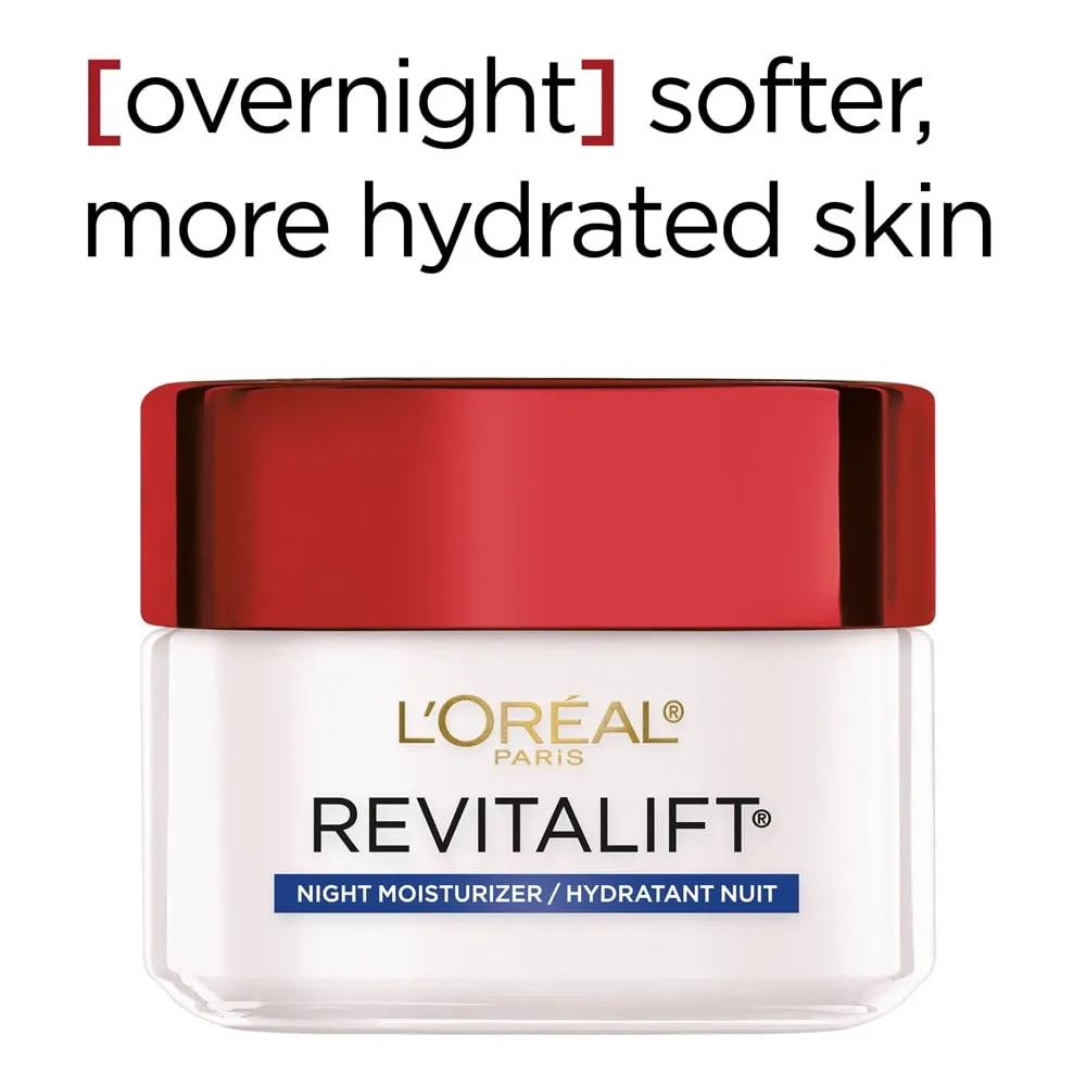 L'Oreal Paris Revitalift Night Moisturizer Anti Wrinkle Firming, 1.7 oz