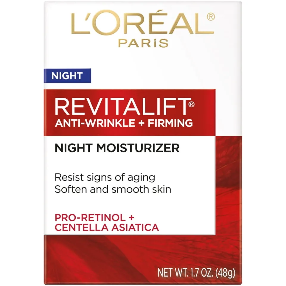 L'Oreal Paris Revitalift Night Moisturizer Anti Wrinkle Firming, 1.7 oz