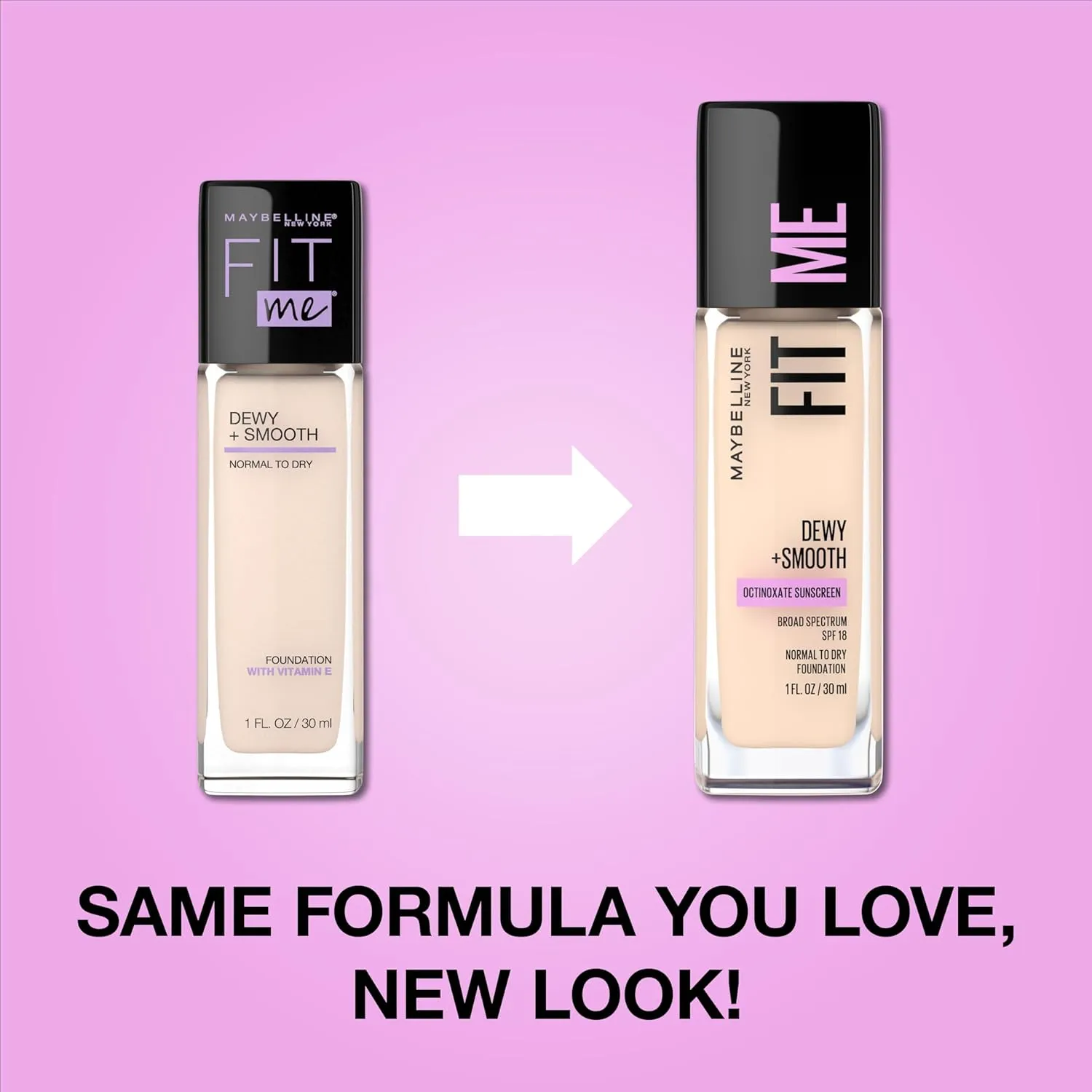 Maybelline Fit Me Dewy   Smooth Liquid Foundation Makeup, Porcelain, 1 Count (Packaging May Vary)
