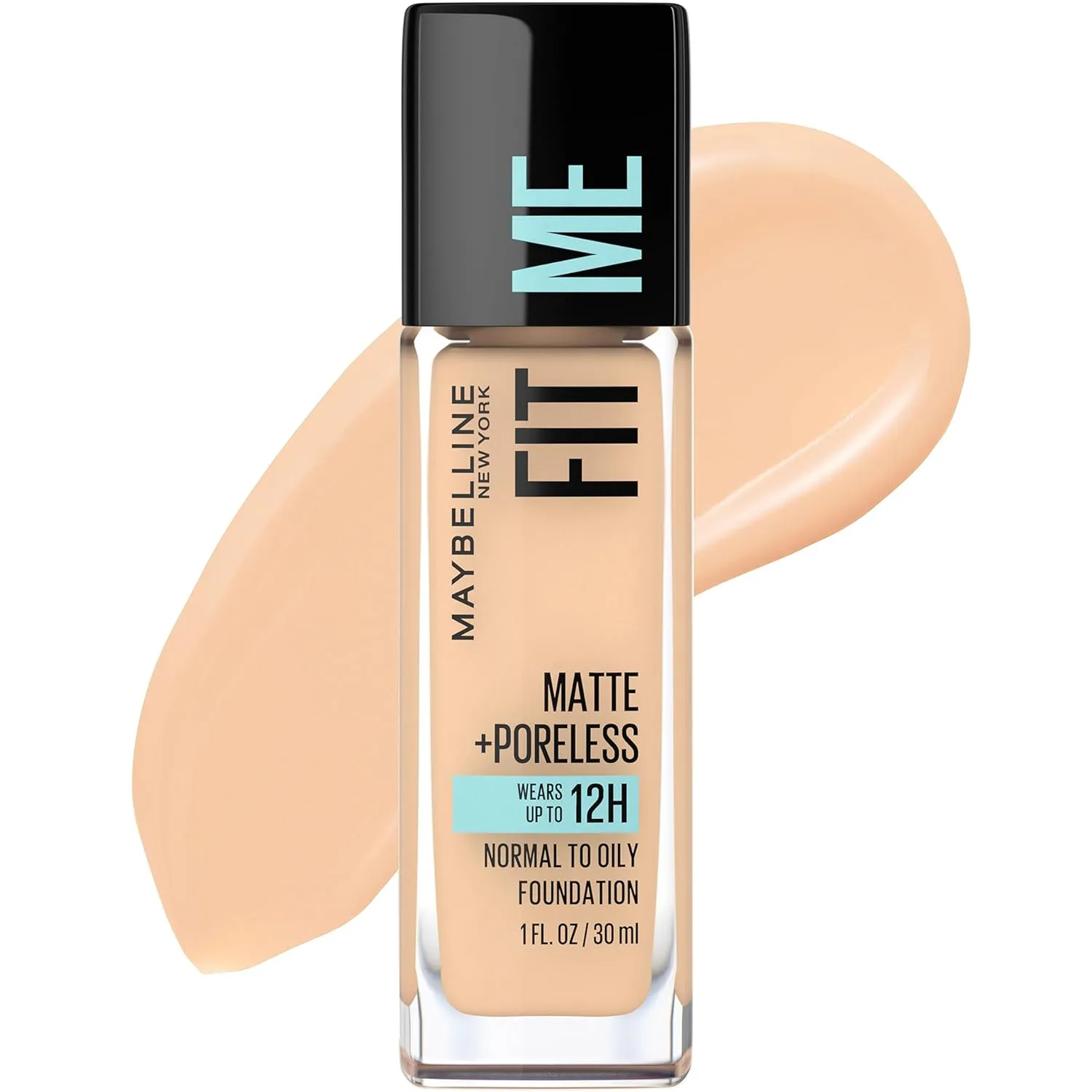 Maybelline Fit Me Matte   Poreless Liquid Oil-Free Foundation Makeup, Classic Ivory, 1 Count (Packaging May Vary)