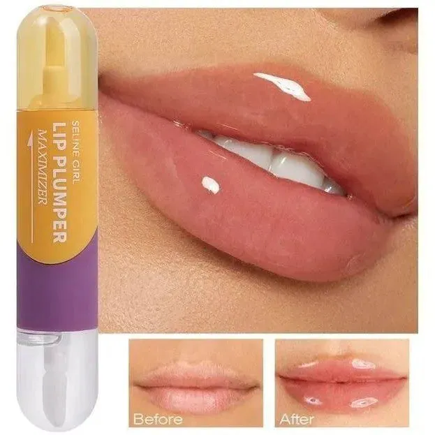 Miss Beauty 1pcs Double Head , rotateable  Lip Enriching Liquid Lip Oil