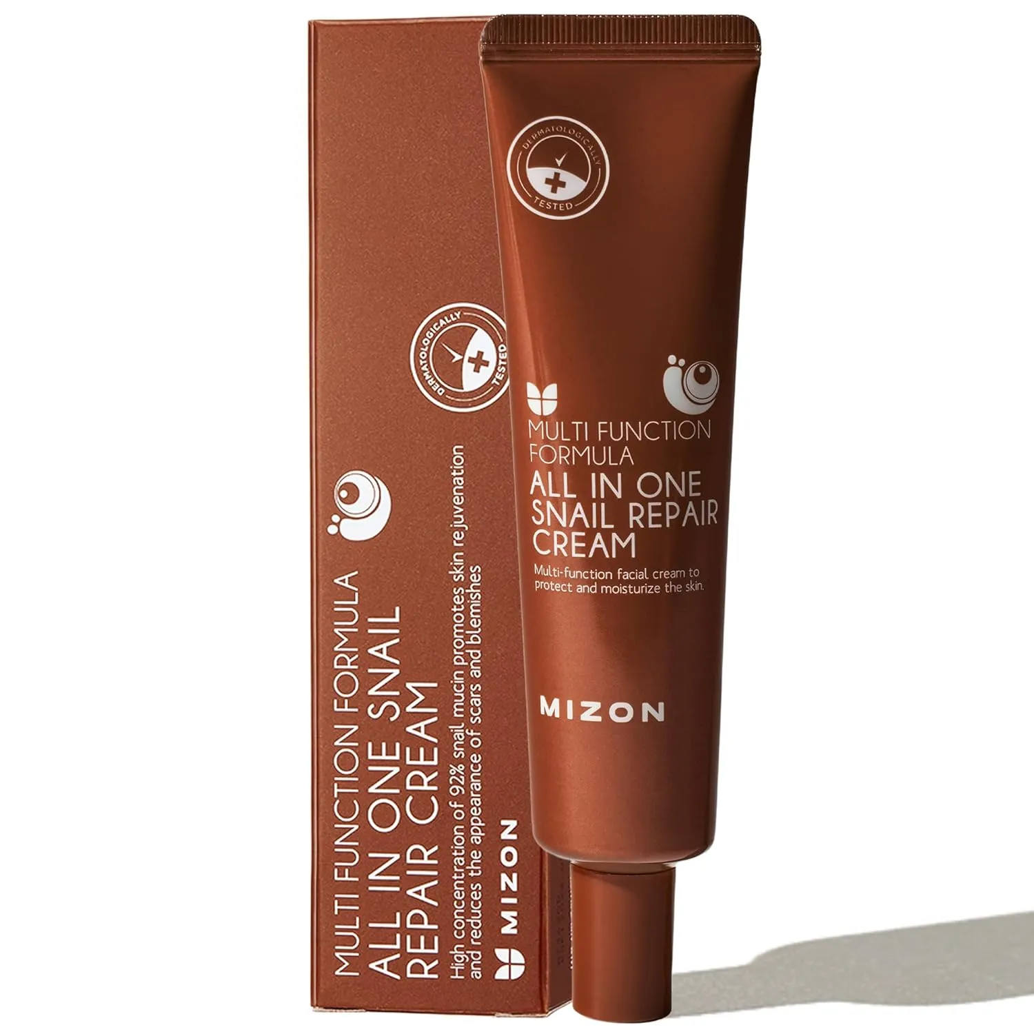 MIZON All in One Snail Repair Cream Snail Mucin with 12 Natural Extracts Korean Recovery Cream for Fine Line & Blemish Care (1.18 Fl Oz Pack of 1)