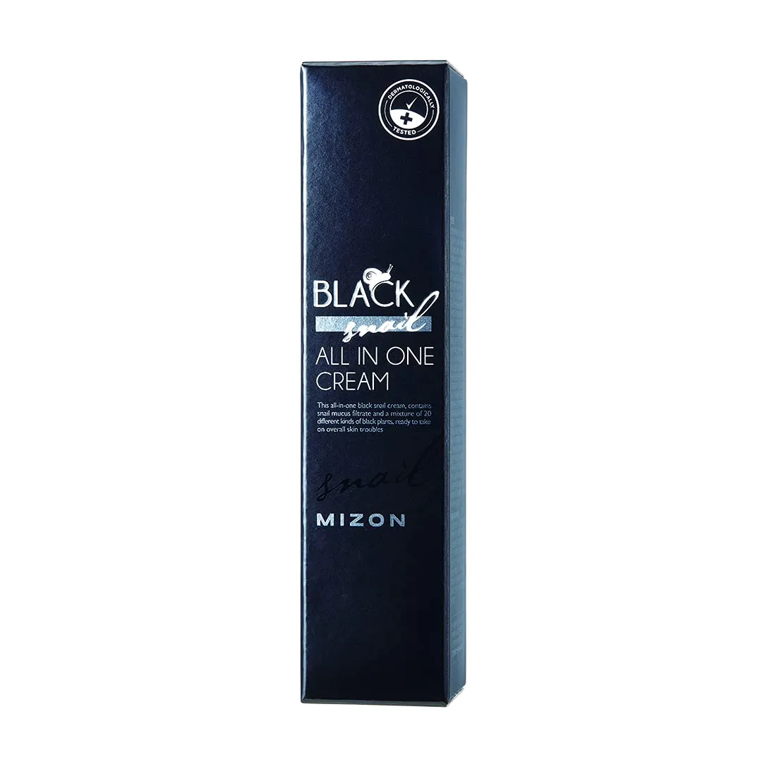 MIZON Black Snail All In One Cream Intensive Korean Skin Care Facial Moisturizing Snail Mucin Extract Travel Size (1.18 fl oz)