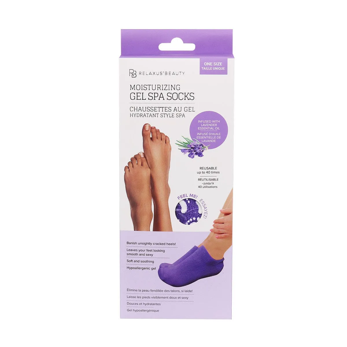 Moisturizing Gel Spa Socks Displayer of 12
