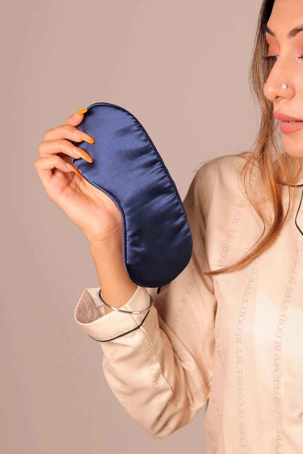 Mulberry Silk Eye Sleeping Mask For Deep Sleep - Sapphire Blue