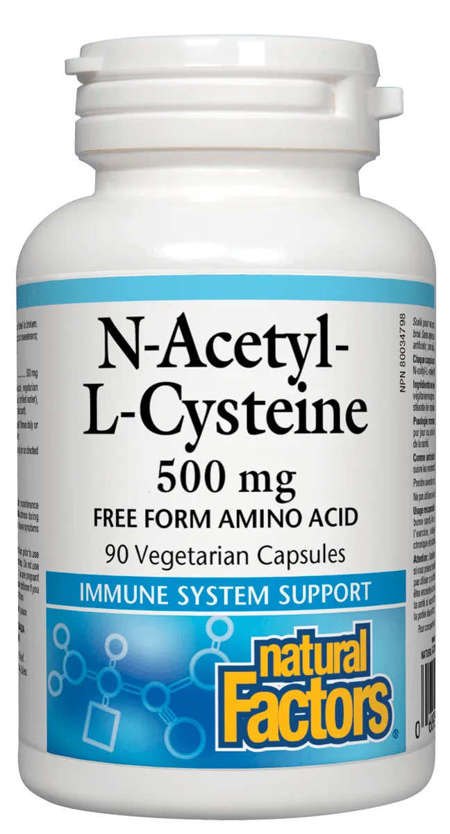 Natural Factors N-Acetyl-L-Cysteine 500mg - 90 Capsules