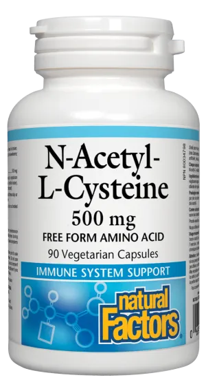 Natural Factors N-Acetyl-L-Cysteine 500mg - 90 Capsules