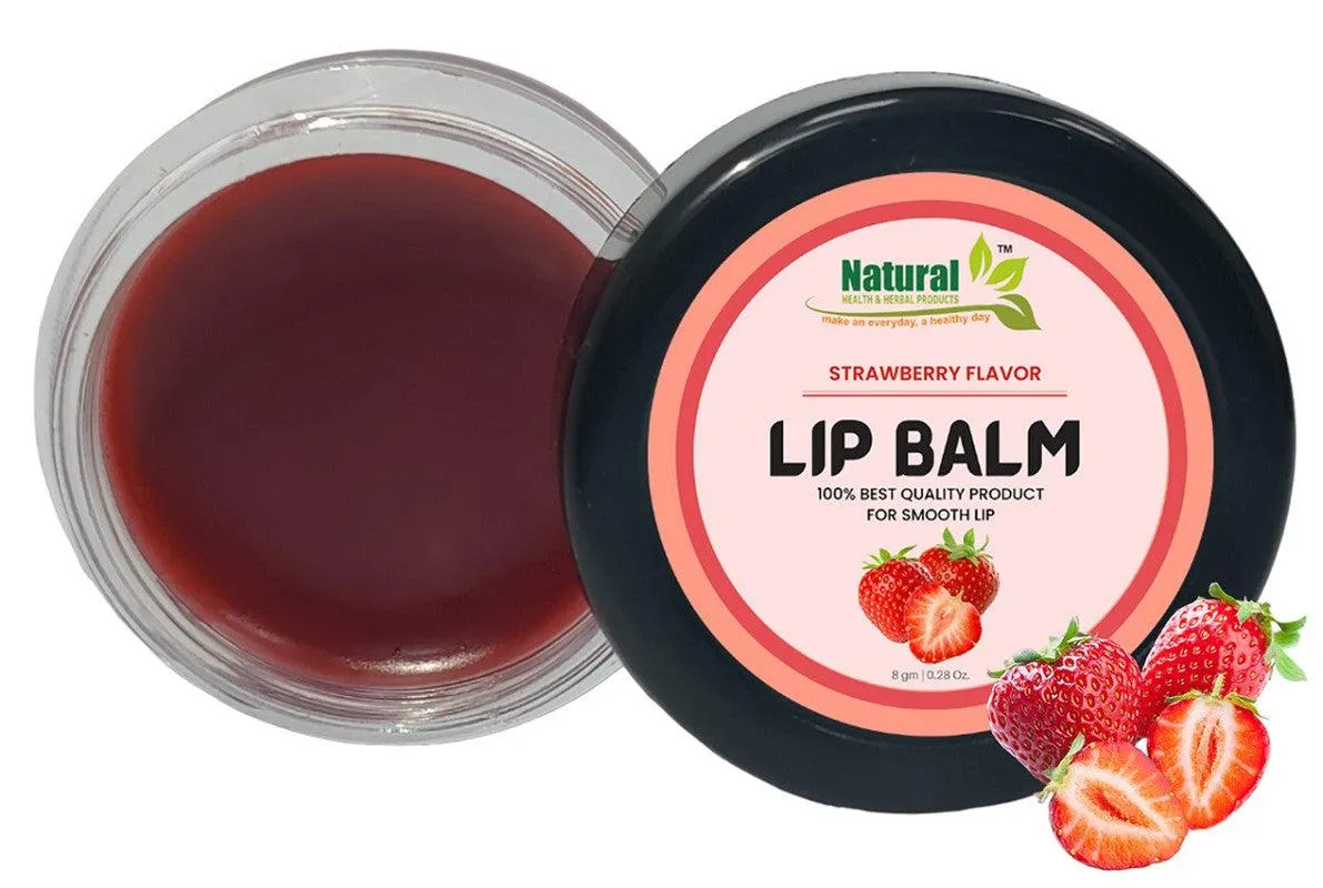 Natural Health and Herbal products Maroon Strawberry Lip Balm: Flavorful Protection for Your Lips SPF Protection 12 Hrs Miniaturization, Long Lasting, Romantic, Kissable, Smooth Enriched, Lip Care- 8g