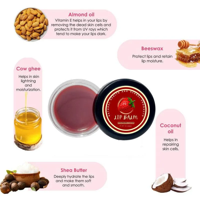 Natural Health and Herbal products Strawberry Splash Lip Therapy - Hydration and Flavor Long Lasting Moisturization 12 Hrs Miniaturization, Long Lasting, Romantic, Kissable, Smooth Enriched, Care- 8g