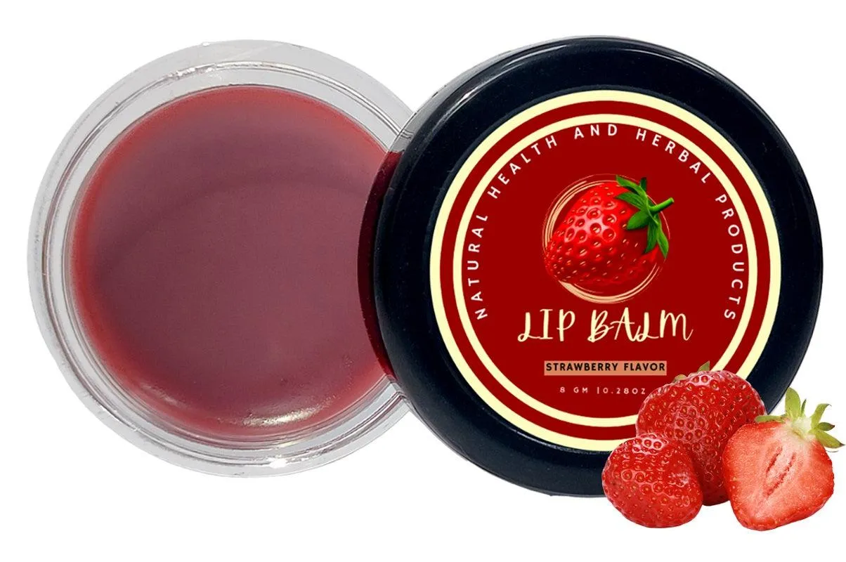 Natural Health and Herbal products Strawberry Splash Lip Therapy - Hydration and Flavor Long Lasting Moisturization 12 Hrs Miniaturization, Long Lasting, Romantic, Kissable, Smooth Enriched, Care- 8g