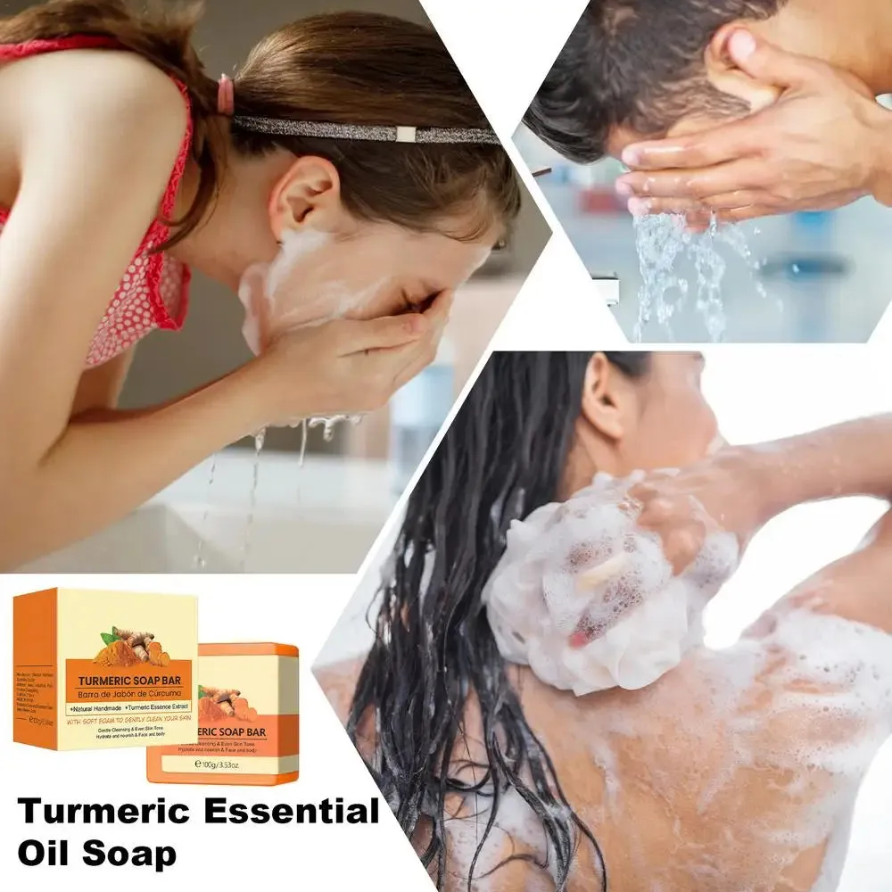 Natural Turmeric Soap Bar for Face and Body – Anti-Acne, Skin Whitening, and Dark Spot Removal