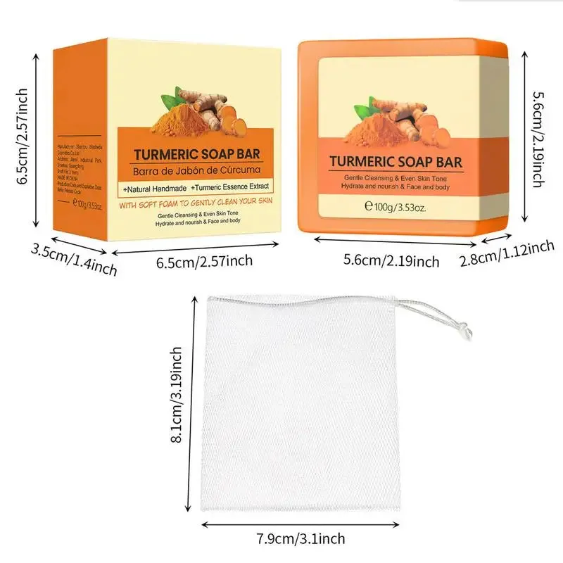 Natural Turmeric Soap Bar for Face and Body – Anti-Acne, Skin Whitening, and Dark Spot Removal
