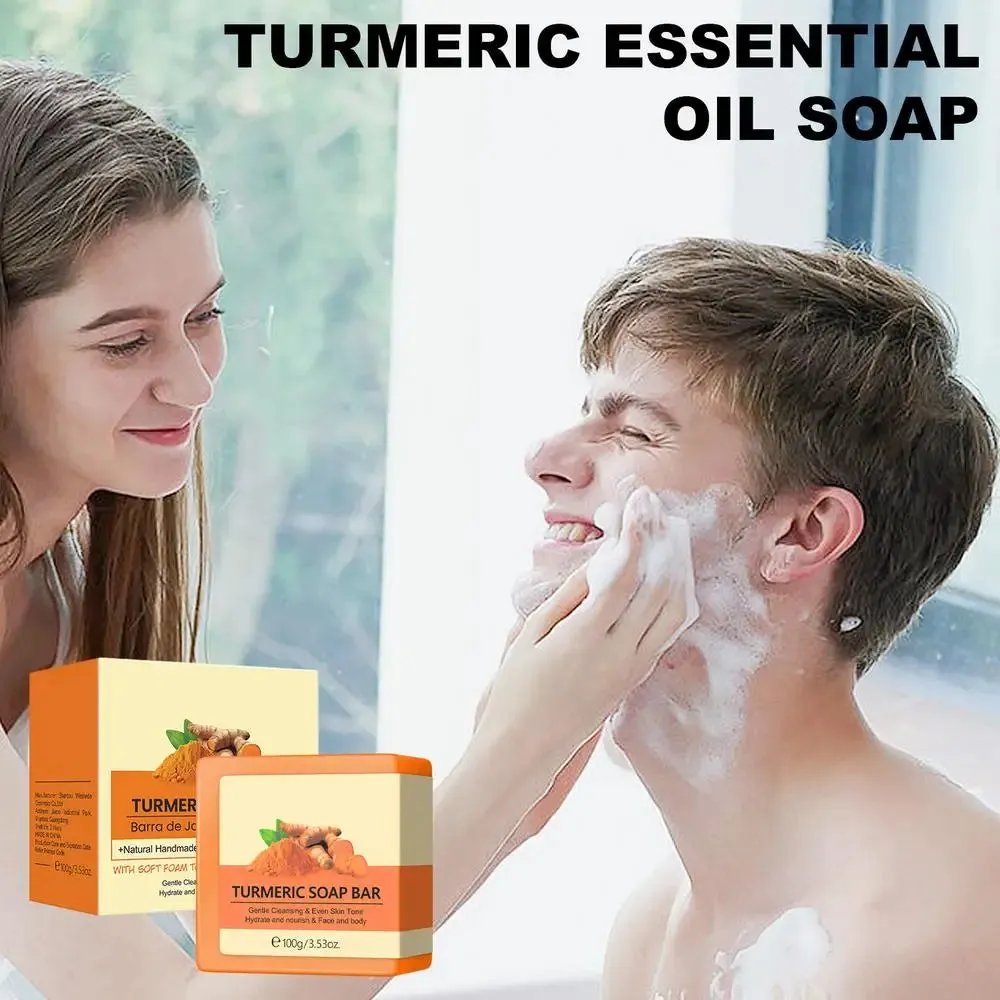 Natural Turmeric Soap Bar for Face and Body – Anti-Acne, Skin Whitening, and Dark Spot Removal