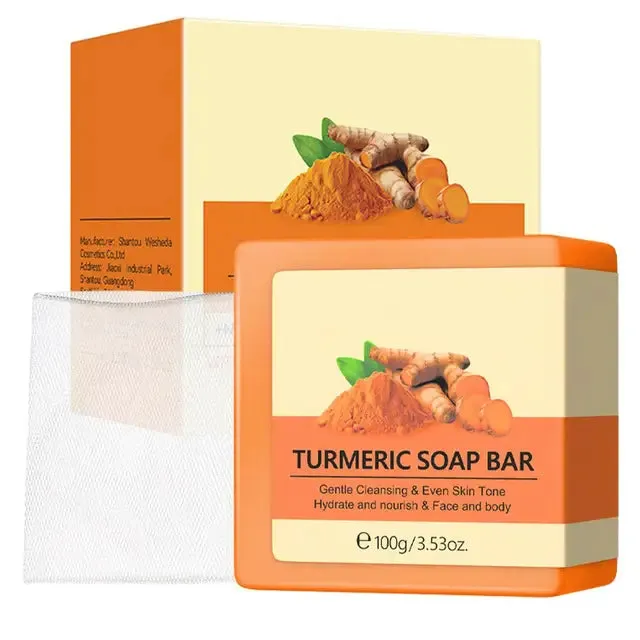 Natural Turmeric Soap Bar for Face and Body – Anti-Acne, Skin Whitening, and Dark Spot Removal