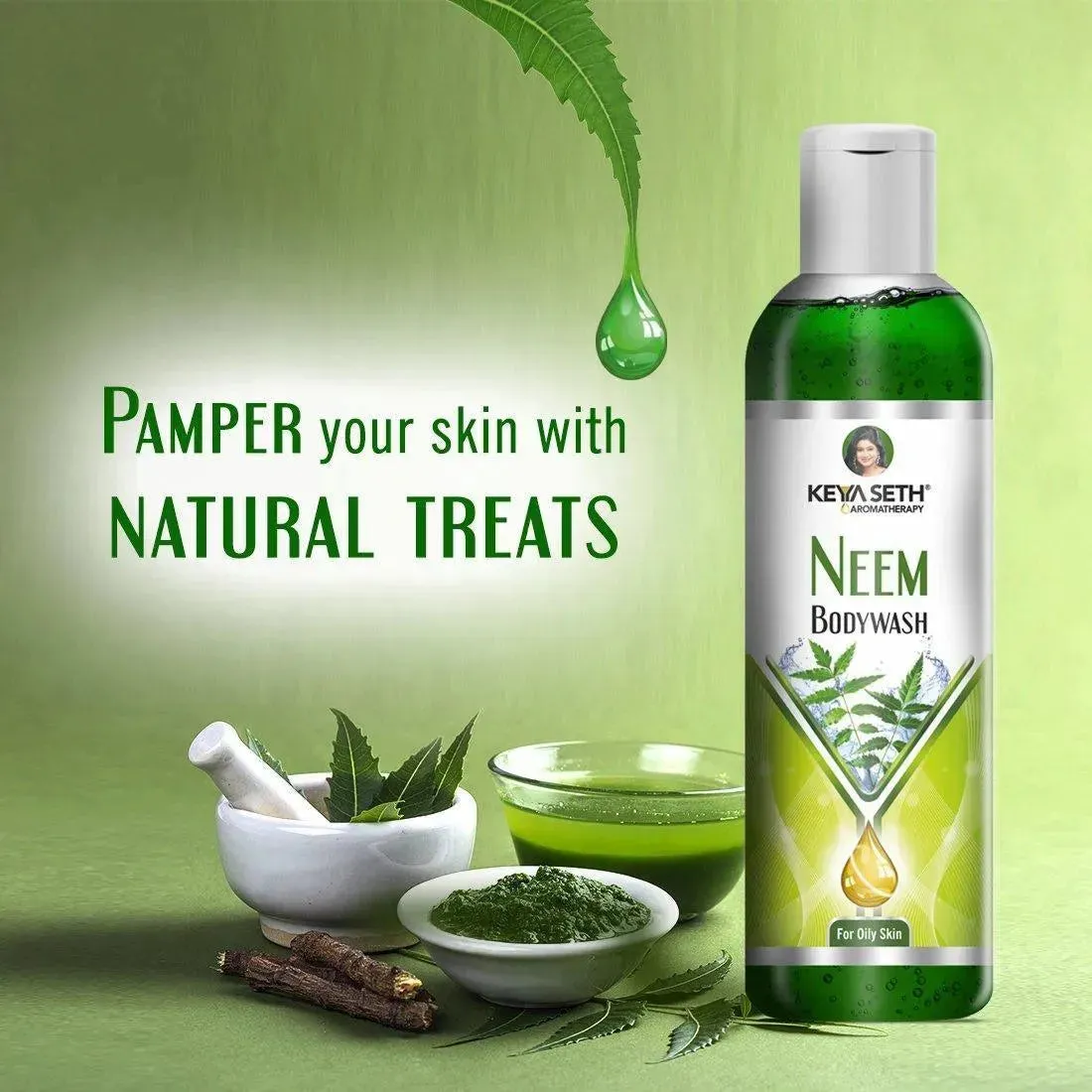 Neem Bodywash Gel Enriched with Pure Neem Essential Oil -Natural Anti Acne & Pimple Unisex for Oily Skin