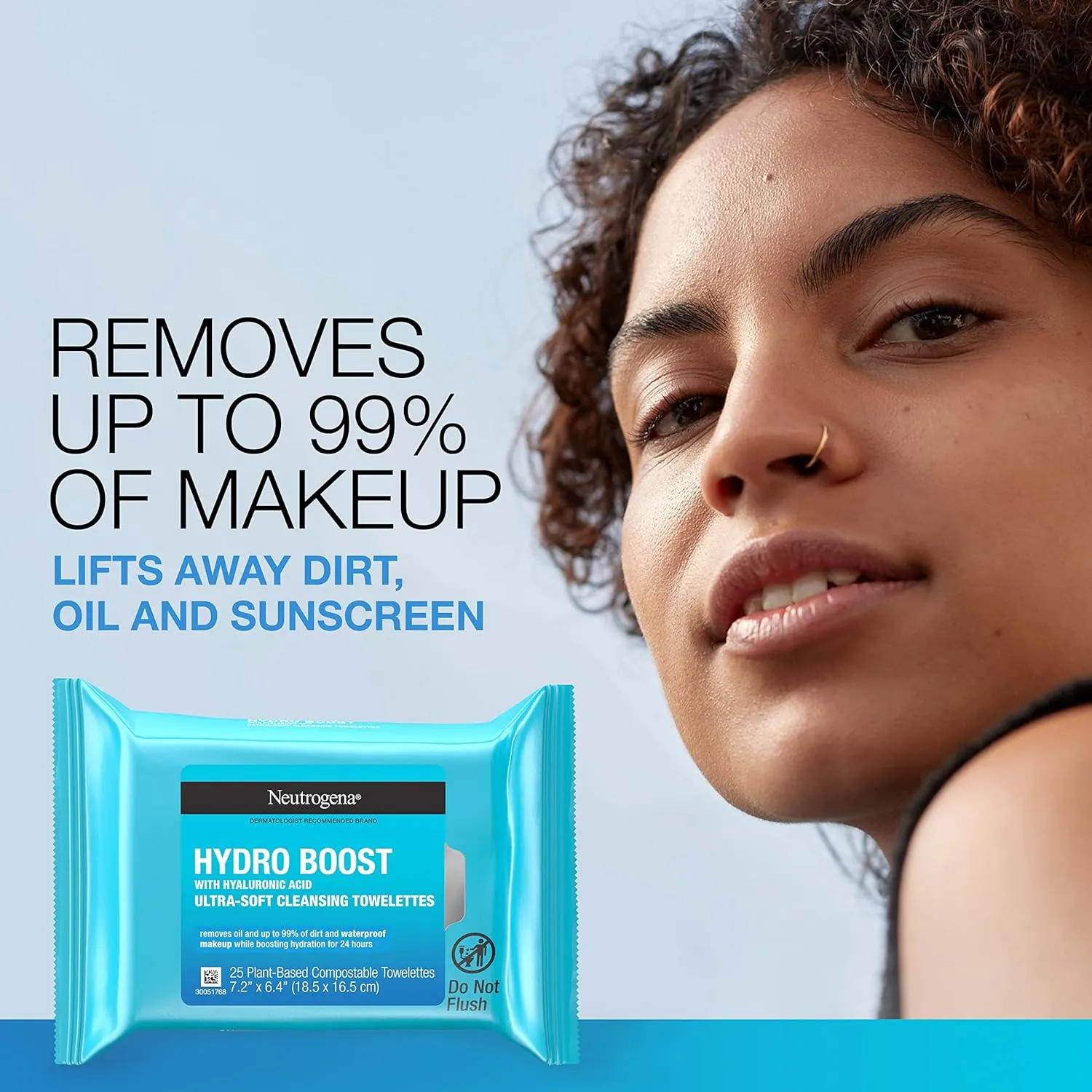 Neutrogena Hydro Boost Facial Cleansing Towelettes   Hyaluronic Acid, Hydrating Makeup Remover