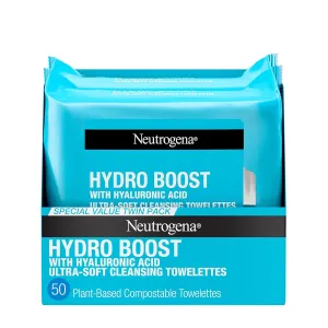 Neutrogena Hydro Boost Facial Cleansing Towelettes   Hyaluronic Acid, Hydrating Makeup Remover