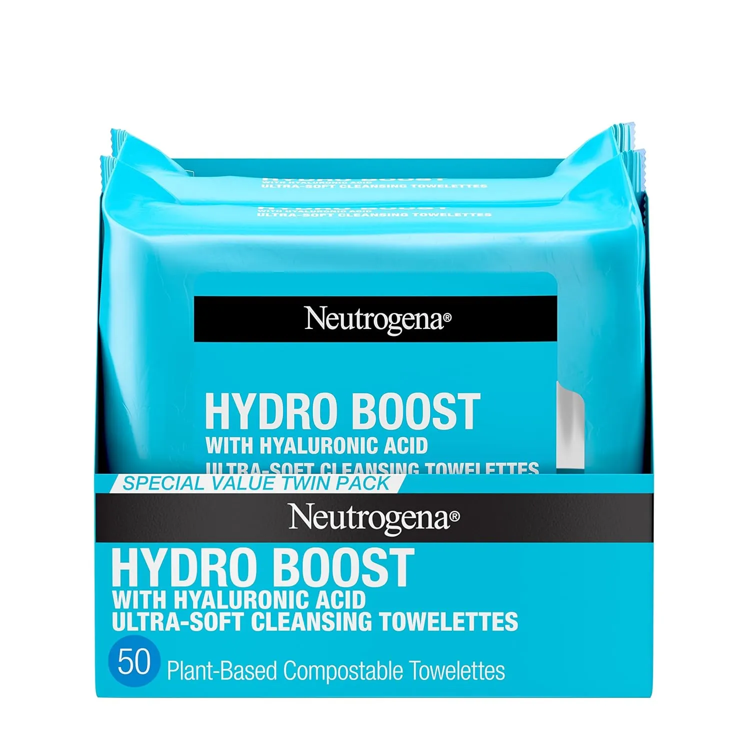 Neutrogena Hydro Boost Facial Cleansing Towelettes   Hyaluronic Acid, Hydrating Makeup Remover