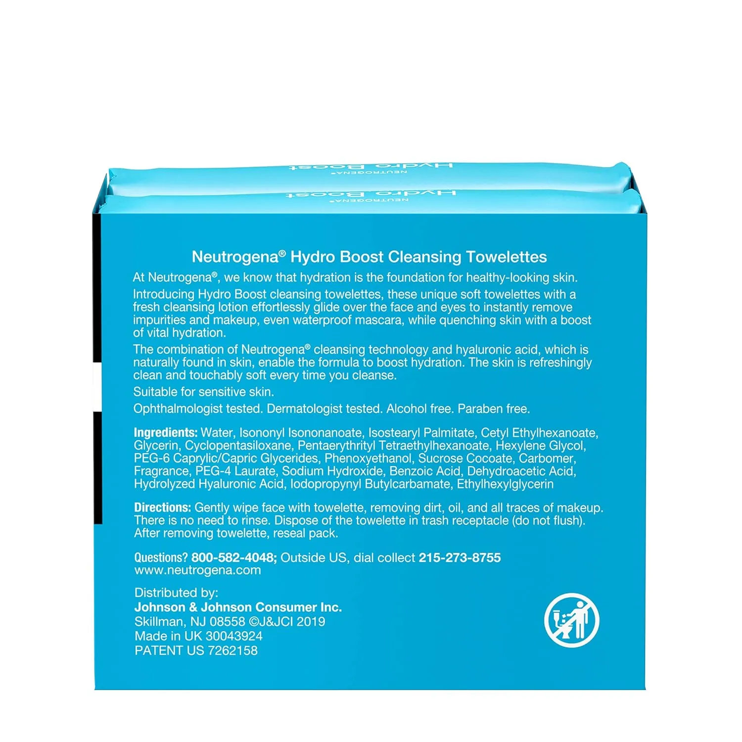 Neutrogena Hydro Boost Facial Cleansing Towelettes   Hyaluronic Acid, Hydrating Makeup Remover