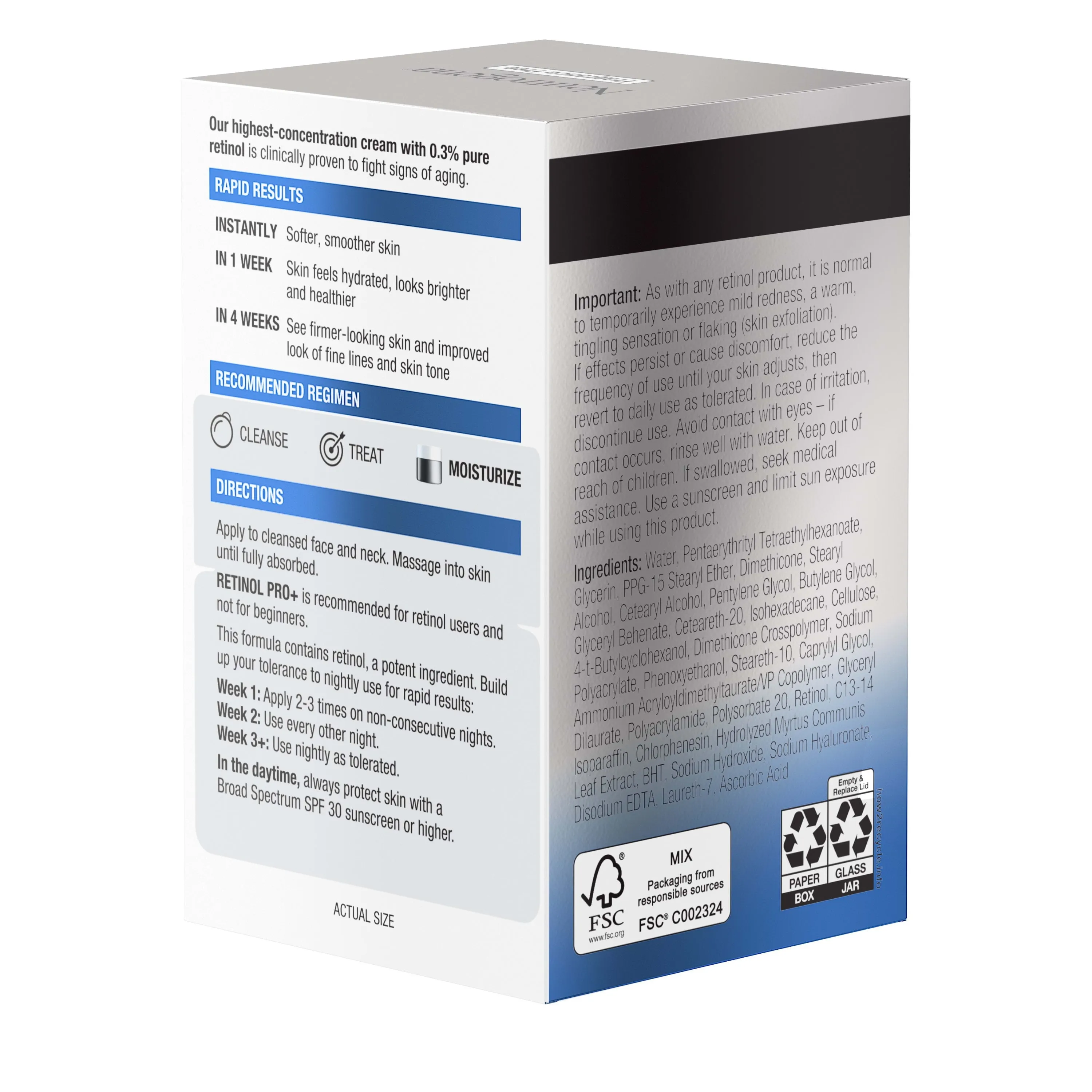 Neutrogena Rapid Wrinkle Repair Cream, Retinol Pro  Night Moisturizer, 1.7 oz