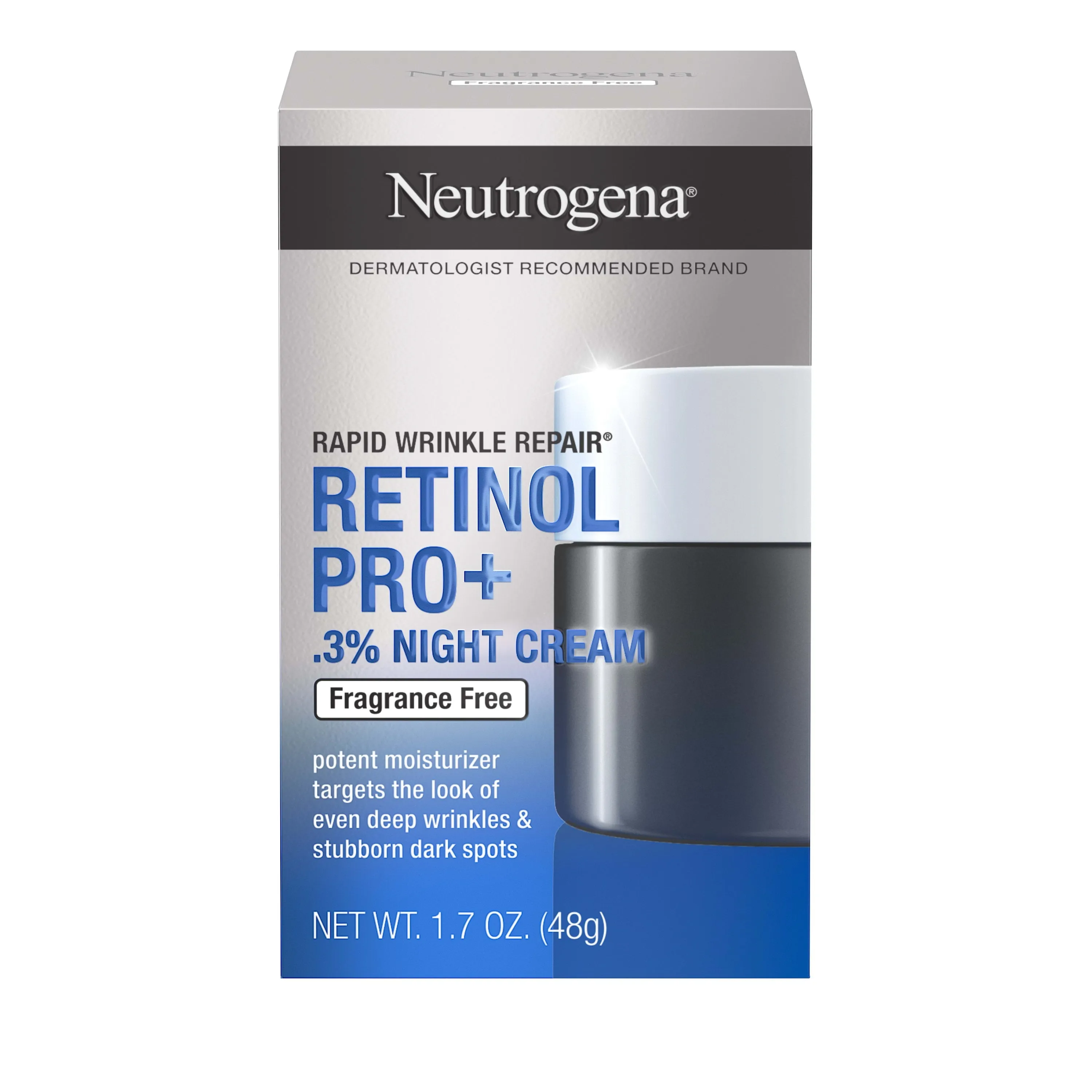 Neutrogena Rapid Wrinkle Repair Cream, Retinol Pro  Night Moisturizer, 1.7 oz