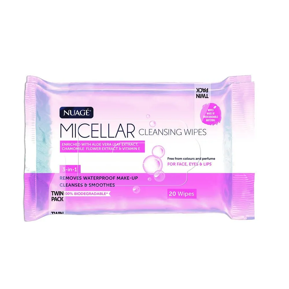 Nuage 3-in-1 Miceller Cleansing Wipes | 2 x 20 Pack