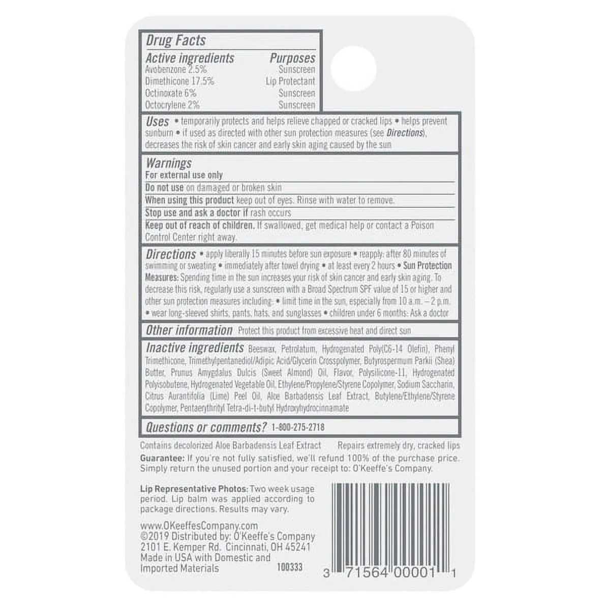 O'Keeffe's SPF 35 Lip Repair, 0.15 oz., Single Stick, Pack of 1, Balm