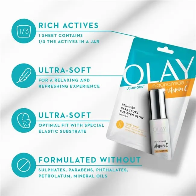 Olay Luminous Niacinamide   Vitamin C Sheet Mask