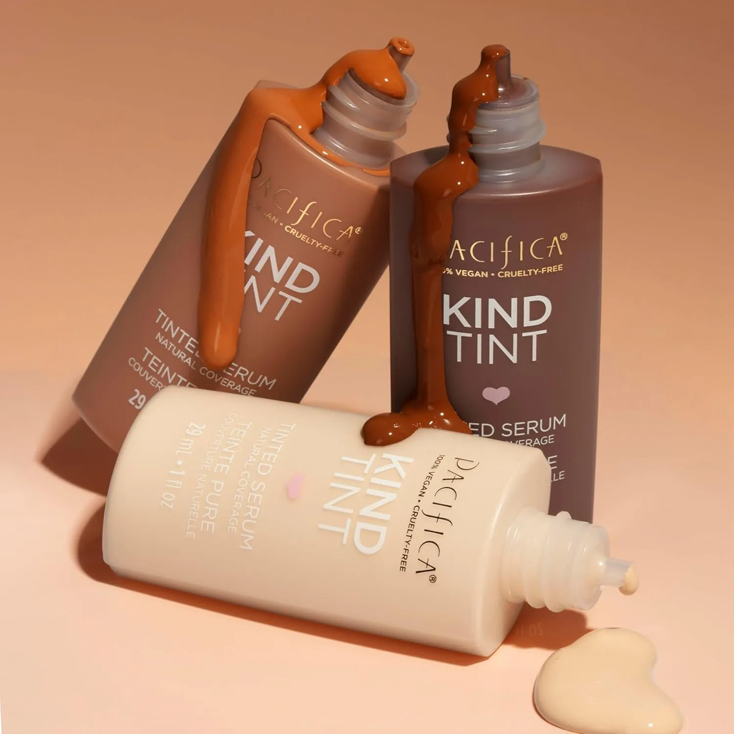 Pacifica Tinted Moisturizer  Kind Tint Serum, Lightweight Hydrating Foundation with Vegan Collagen & Hyaluronic Acid for Dewy Glow, Buildable Coverage, Vegan, 1 fl oz (Shade 02)