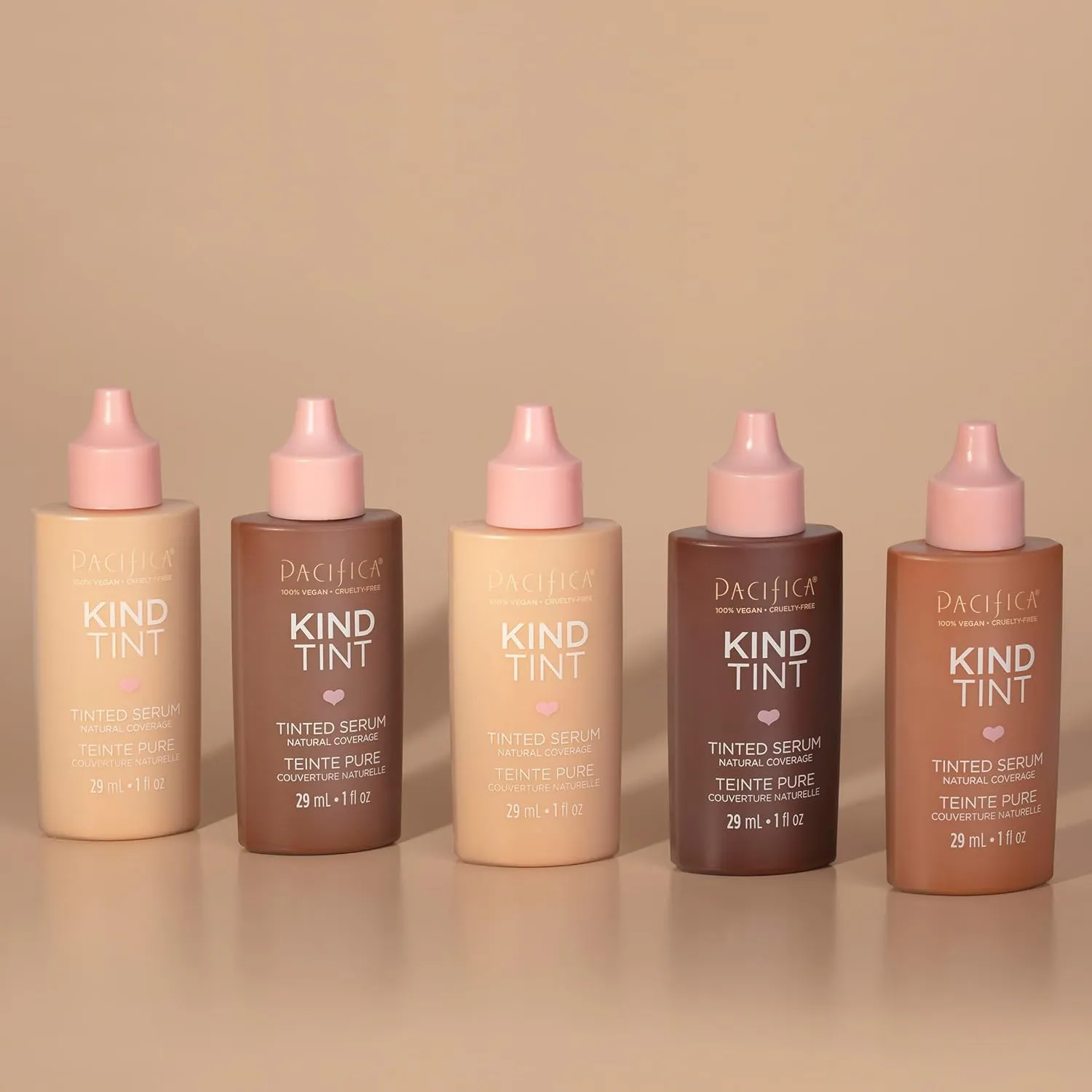 Pacifica Tinted Moisturizer  Kind Tint Serum, Lightweight Hydrating Foundation with Vegan Collagen & Hyaluronic Acid for Dewy Glow, Buildable Coverage, Vegan, 1 fl oz (Shade 02)