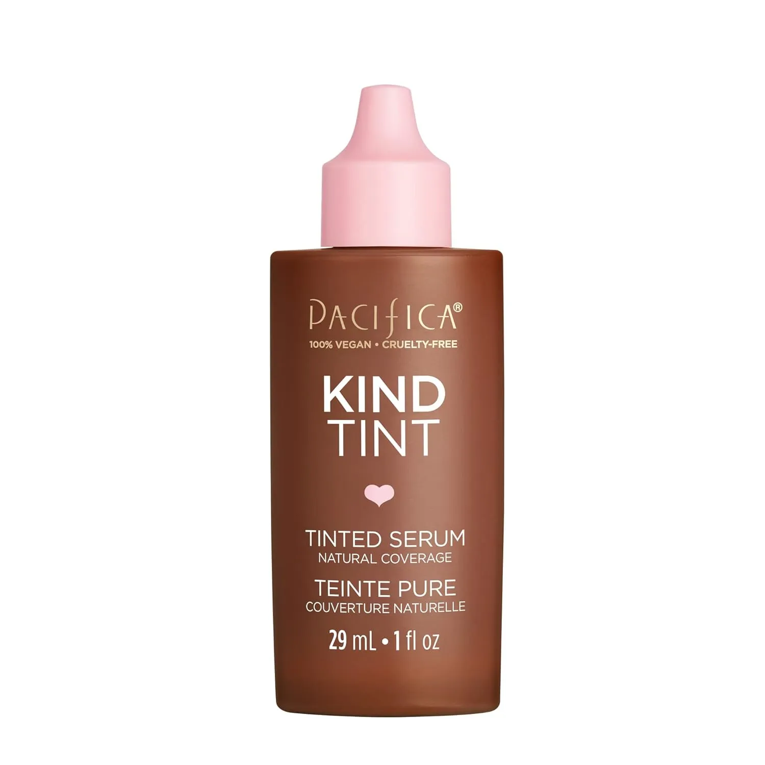 Pacifica Tinted Moisturizer  Kind Tint Serum, Lightweight Hydrating Foundation with Vegan Collagen & Hyaluronic Acid for Dewy Glow, Buildable Coverage, Vegan, 1 fl oz (Shade 02)