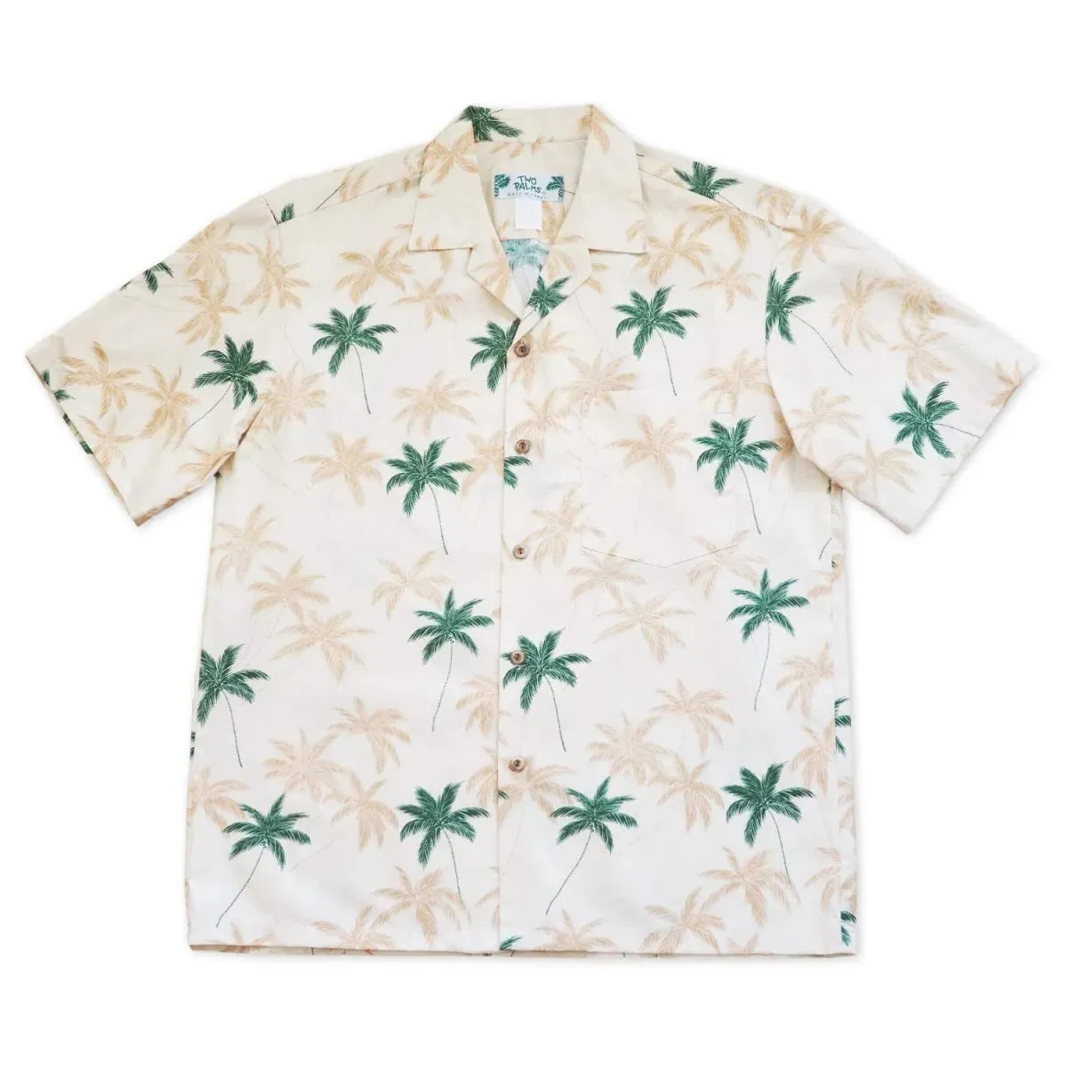 palm beach cream hawaiian cotton shirt
