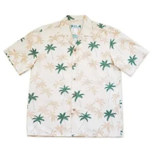 palm beach cream hawaiian cotton shirt