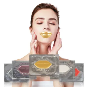 Premium Quality Moisturizing Collagen Crystal Lip Mask - Anti-Ageing (Gold-Lip Mask)(10 Pack)