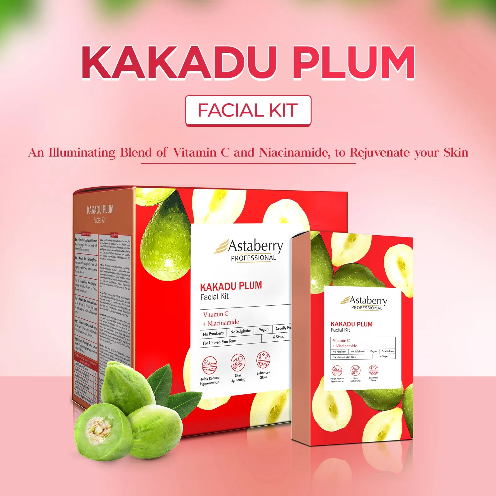 Professional Kakadu Plum Facial kit  | 6 Steps 12 facial kit Set