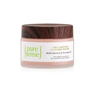PureSense Anti-Ageing Sleeping Mask - Retinol & Rosehip Oil, For Youthful, Glowing Skin, 50 g