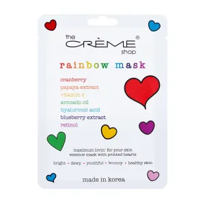 Rainbow Face Mask Printed with Rainbow Hearts