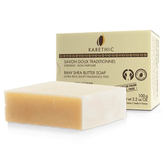 Raw Shea Butter Soap for Dry Skin, Fragrance-free, 100 g