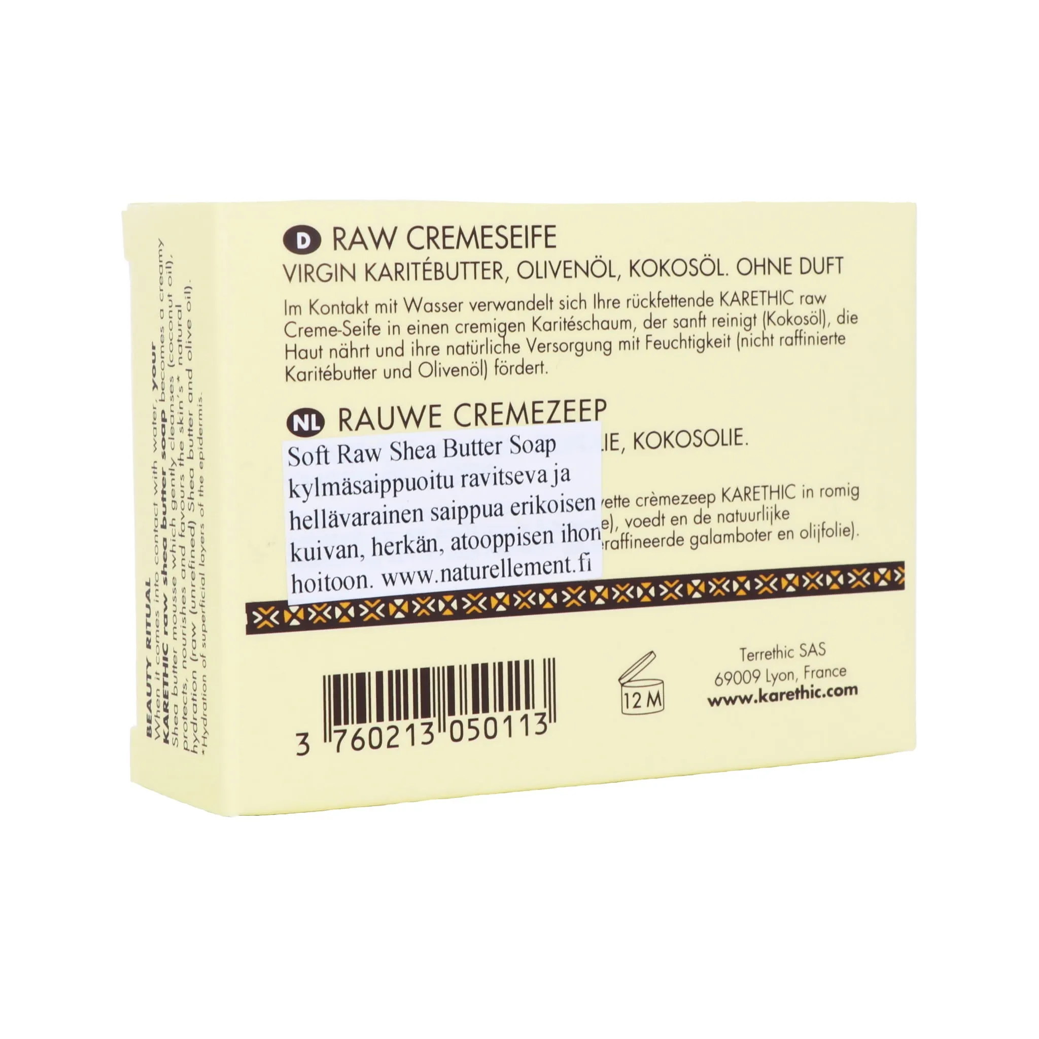 Raw Shea Butter Soap for Dry Skin, Fragrance-free, 100 g
