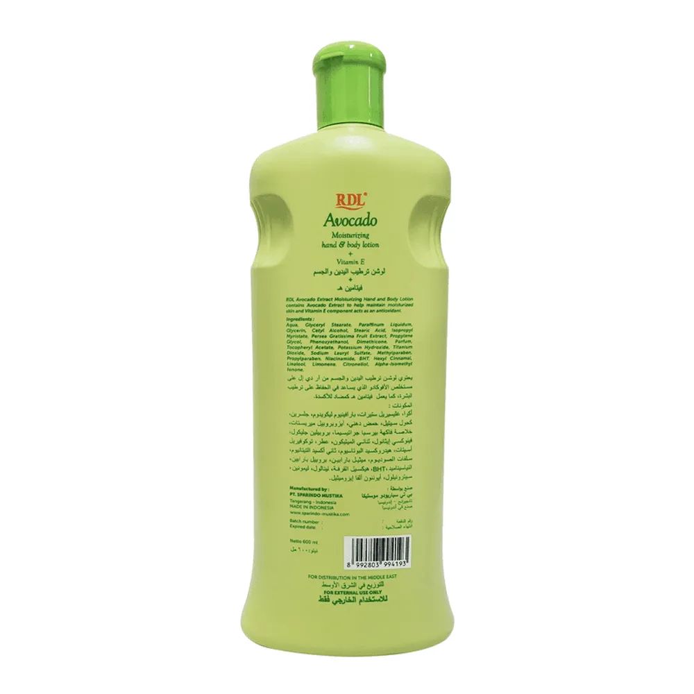 RDL Extract Avocado Moisturizing Hand & Body Lotion - 600ml