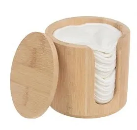 Reusable Cotton Rounds   Bamboo Container