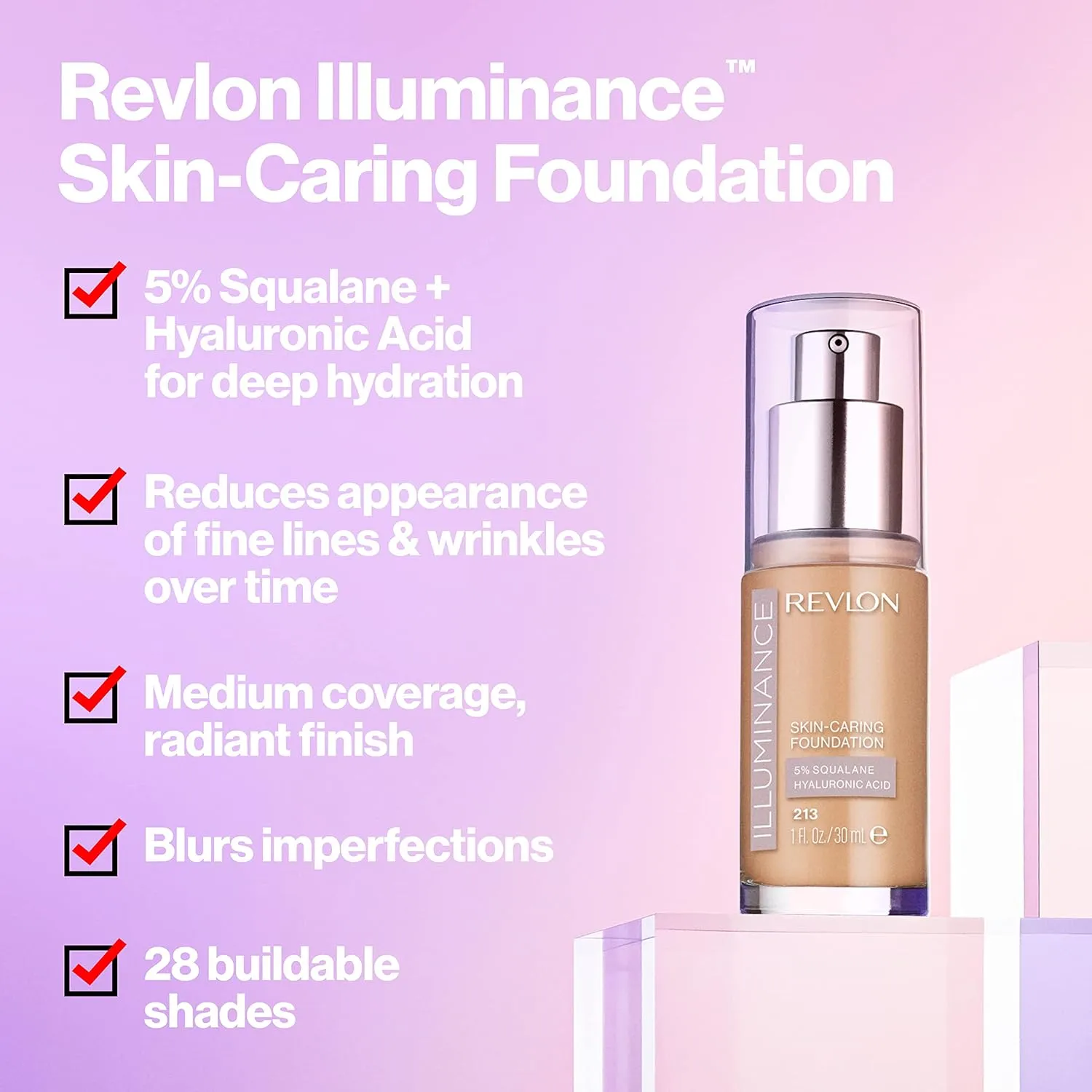Revlon Illuminance Skin-Caring Liquid Foundation, Hyaluronic Acid, Hydrating and Nourishing Formula with Medium Coverage, 317 Tan Sand, 1 fl oz