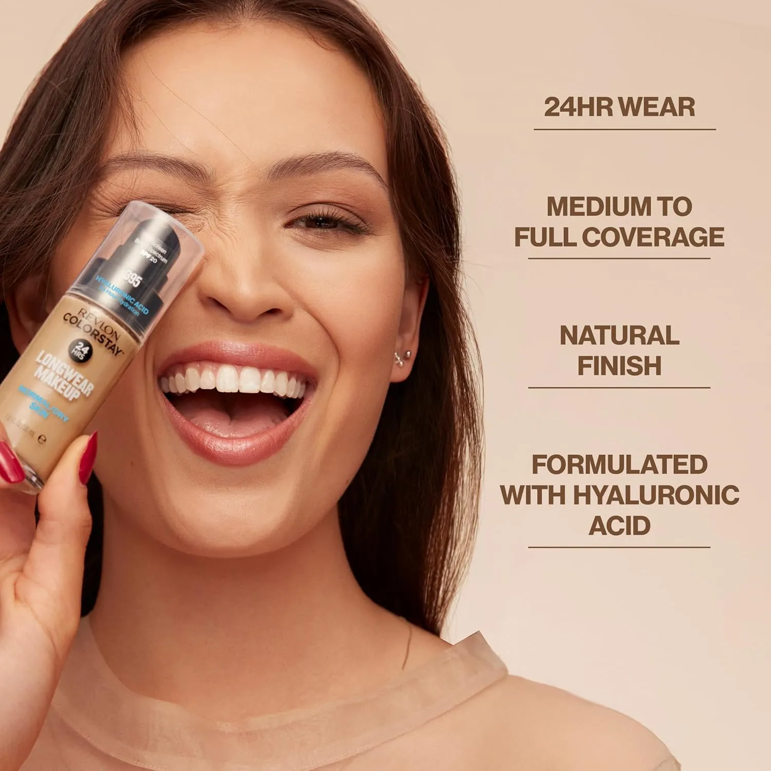 Revlon Liquid Foundation, ColorStay Face Makeup for Normal & Dry Skin, SPF 20, Longwear Medium-Full Coverage with Natural Finish, 200 Nude, 1 Fl Oz