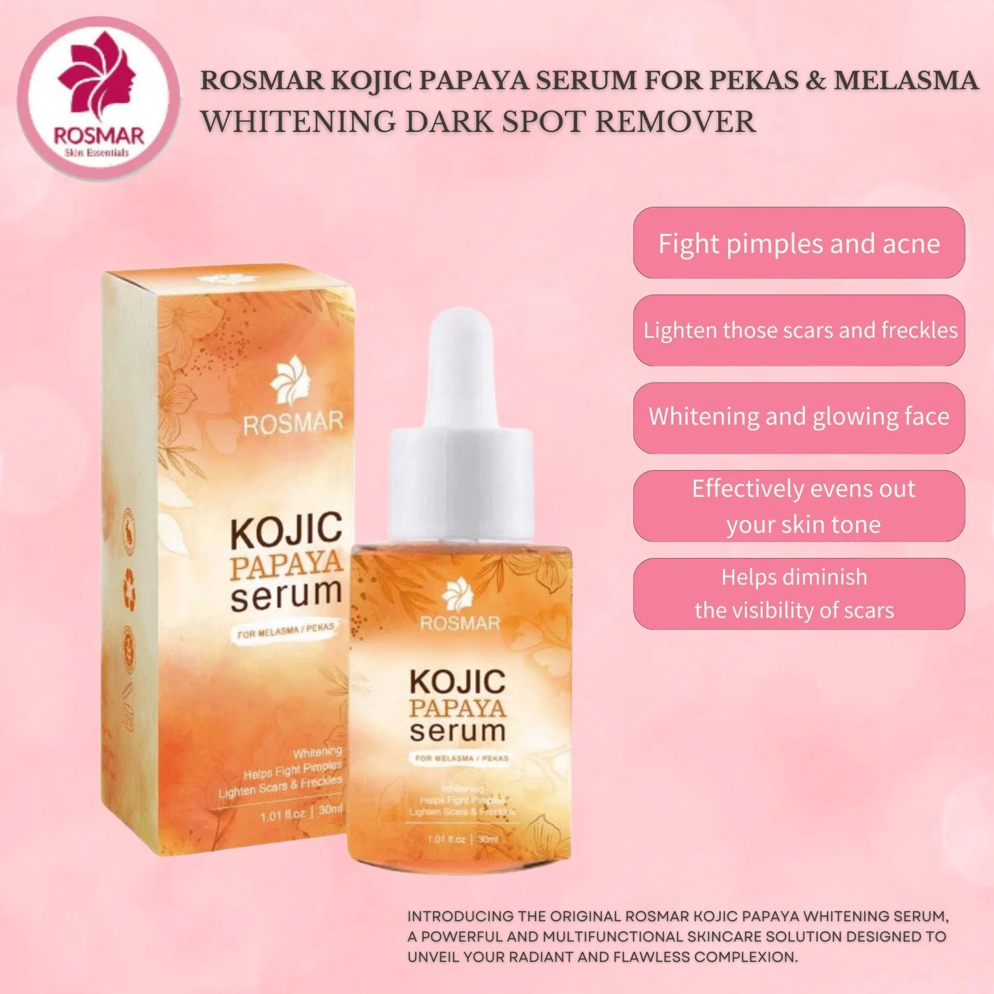 Rosmar Kojic Papaya Serum - 30ml
