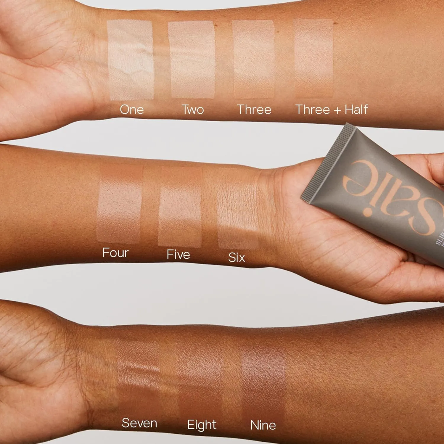 Saie Slip Tint Tinted Moisturizer with SPF 35 - Light Coverage, Glowy Skin Tint & Mineral Sunscreen for Face with Hydrating Hyaluronic Acid - Summer Makeup Essential - Shade Four   Half (1.35 oz)